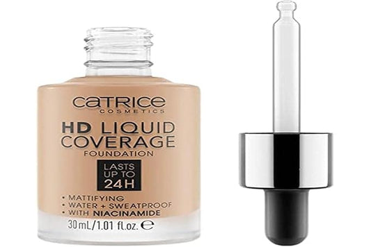 Catrice | HD Foundation 50 & The Perfector Poreless Blur Primer Bundle | Full Coverage Makeup | Vegan & Cruelty Free