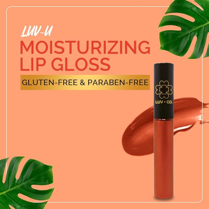 Lip Gloss 7ml 90% Organic Moisturizing Lip gloss Non Sticky Shiny Natural Colorants For Light Glossy Coverage Gluten Free Paraben Free | Bronze Orange Metallic | Sunset