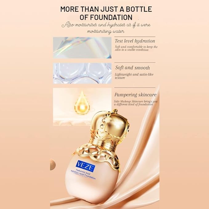 VENZEN Hyaluronic Acid Hydrating Liquid Natural Foundation Makeup Cover Concealer Coverage Moisturizing Skin 30g / 1.01.fl.oz