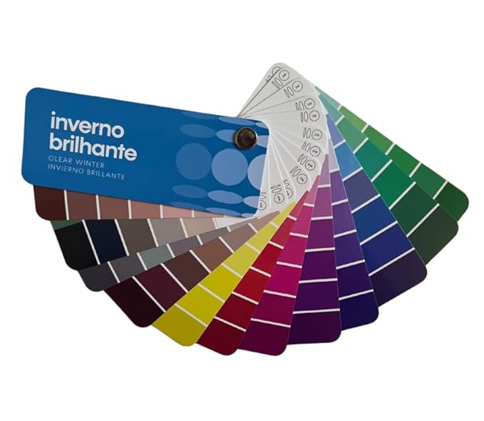 Multilingual Clear Winter Palette Color Fan by Studio Immagine, Personalized Color Guide for Cost Saving, Smart Shopping, Outfit & Wardrobe Planning; Inverno Brilhante/Invierno Brillante