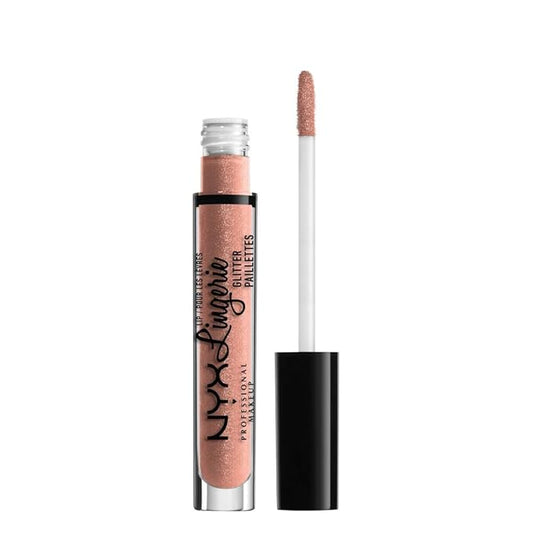 NYX PROFESSIONAL MAKEUP Lip Lingerie Glitter, Lip Gloss - Shy (True Nude)