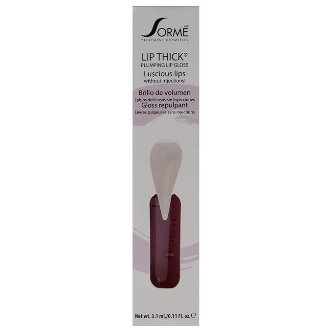 Sorme Cosmetics LipThick Plumping Gloss in Clear | Plumping Lip Gloss with Vitamins and Botanicals | Lip Plumping Gloss with Maxi-Lip Peptides | Cruelty-Free Lip Makeup