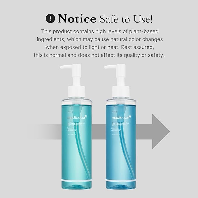 medicube Zero Pore Blackhead Deep Cleansing Oil | Makeup Remover for all skin types, Daily Moisture Facial Cleanser, Low-Irritation | Korean Skin Care (205ml / 6.93 fl.oz)