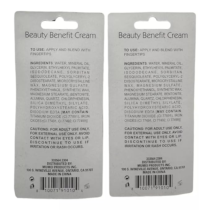 Beauty Cream Multiaction Foundation Skincare Makeup Alternative, Dark 1, Pack of 2