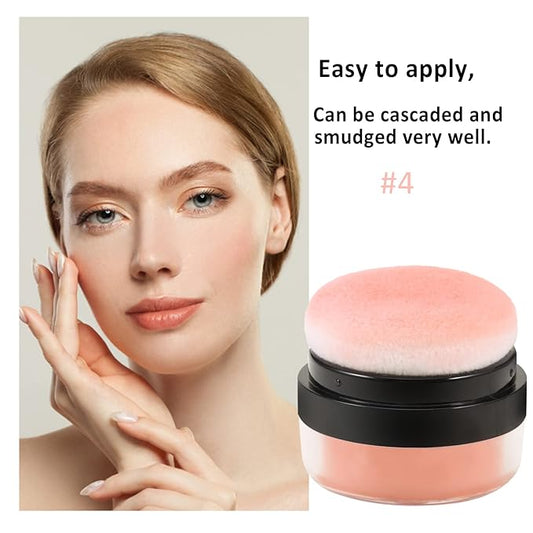 Boobeen Loose Powder Blush Air Cushion, Natural Blusher for Cheeks, Highly Pigmented Blush Makeup Easy to Blend, All Day Wear