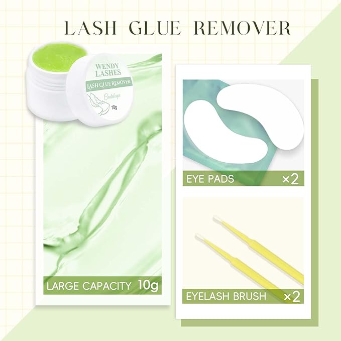 Lash Remover for Lash Extensions 10g Eyelash Glue Remover Low Irritation Cream Glue-Remover Professional Fast Sensitive Skin Dissolution Lash Extension Remover By WENDY LASHES(Hami Melon,10g)