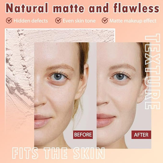 Oil Control Face Pressed Powder, Matte powder setting powder, long-lasting and waterproof loose powder, Flawless Lightweight Face Cosmetics, Cruelty-free, (01, 1 Pcs)