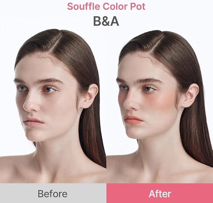 dasique Souffle Color Pot #11 Cherry Custard – Makeup Blush, Buildable Silky-Smooth Texture, Build-In Mini Brush, Multi-Use For Cheek and Lip
