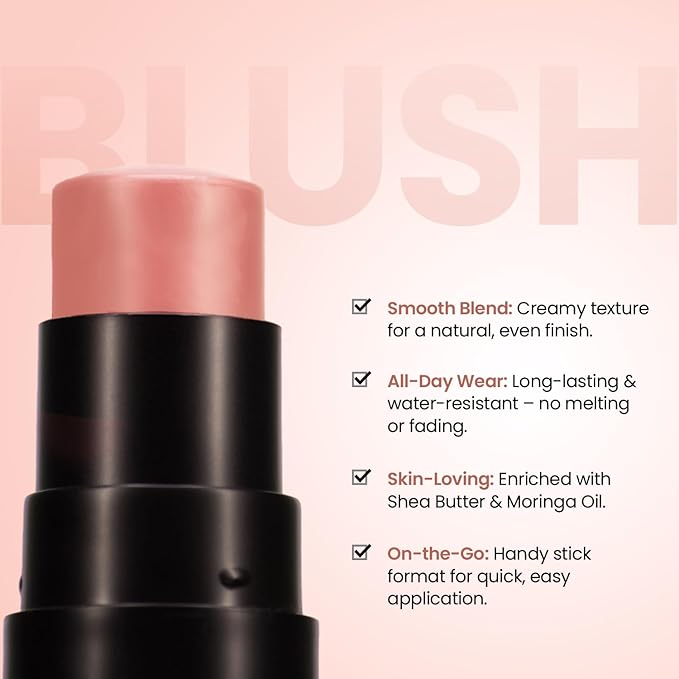 Blush Stick For Women - Ginger Love Blusher Highlighter Blush Stick For Cheeks Matte Finish Waterproof And Long Lasting Blusher, Face Makeup 1 count (Pack of 1)