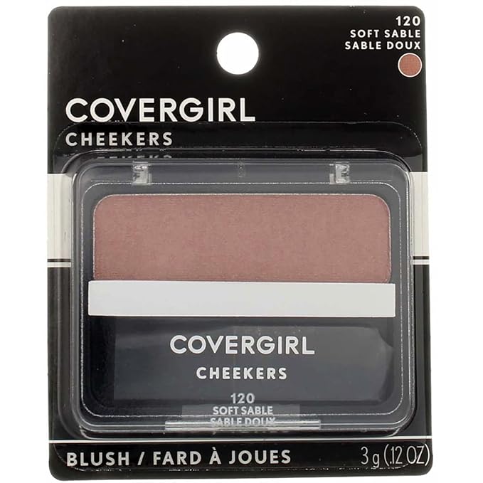 Soft Sable 120 Cheekers Blush, Bundled With Makeup Cleansing Cloth - Real Radiant Powder Blush For Cheeks, Face Makeup Enhancer, Portable Mini-Compact Cheek Blush (Pack of 4)