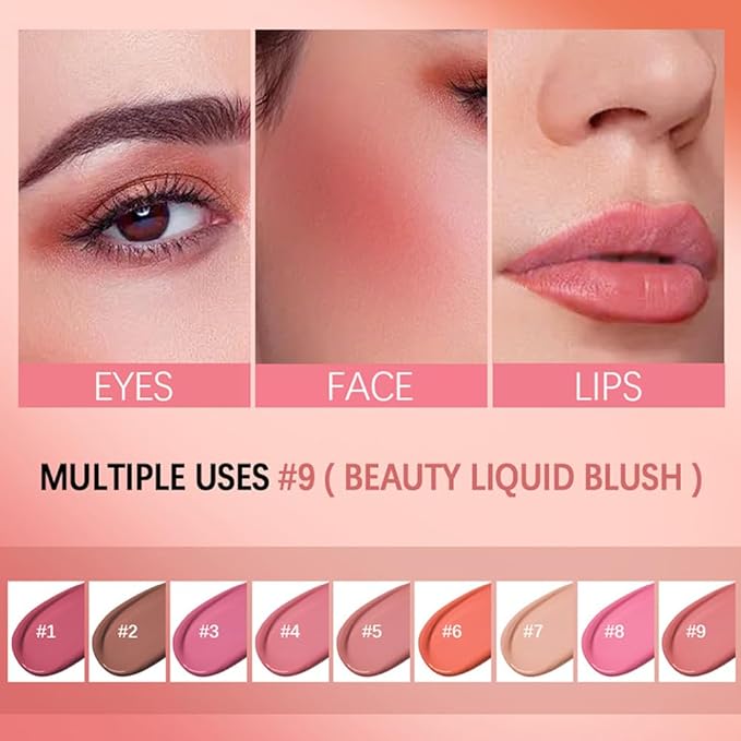 Velvet Liquid Blush, Natural Matte Finish Looking, Dewy Cheek Tint, Soft Cream Face Blush,Moisturizing Lightweight Blendable Feel,Long-Lasting-108#