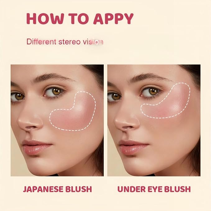 Shiny Blush 12 Color Cream High-Pigmented Buildable Face Blush Long-Lasting Natural Look Face Blush for Cheeks (Color 08)