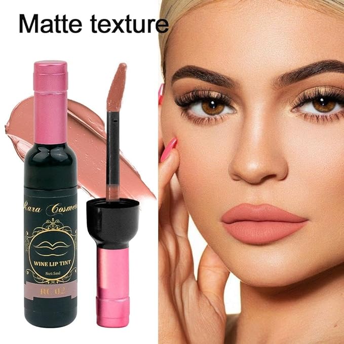 6 Multi Color Organic Wine Lip Tint Set, Lip Gloss, Wine Lip Tint Long Lasting 24 Hour Waterproof Nonstick Cup Lipgloss Lip Makeup Gift Sets for Girls and Women .17 Fl Oz