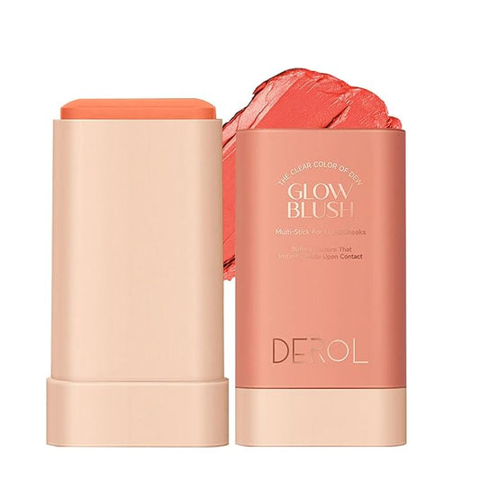 Blush Stick for Cheeks and Lips, On-the-Go Glow Blush, Hydrating Solid Cheek Tint, Multi-use Blush Makeup Stick, Tinted Moisture Sticks, Beautiful Natural Shades (02#Juicy)