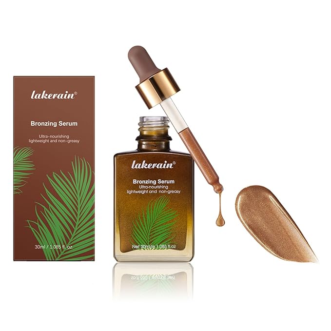 Bronzing Drops, Liquid Bronzer for Face & Skin, Ultra-Nourishing Lightweight Non-Greasy Glow Serum for Radiant, Natural Sun-Kissed Glow