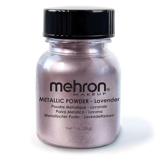 Mehron Makeup Metallic Powder | Metallic Chrome Powder Pigment for Face & Body Paint, Eyeshadow, and Eyeliner 1 oz (28 g) (Lavender)
