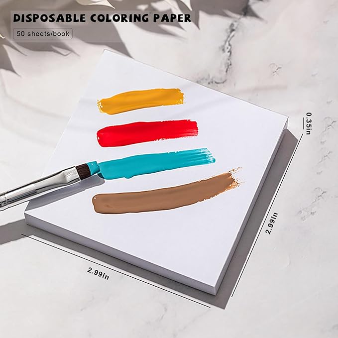 100 Pieces Gel Nail Art Palette Paper Thickened Tear-Off Double-Sided Disposable Nail Polish Color Mixing Paper Multi-Functional Waterproof Painted Paper(3 * 3inch)