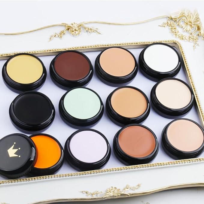 Kaely Pot Concealer Full Coverage, Under Eye Brightener Color Correcting Concealer for Dark Circles, Waterproof Foundation Face Makeup, Eye Ring Corrector de ojeras, 03 Light