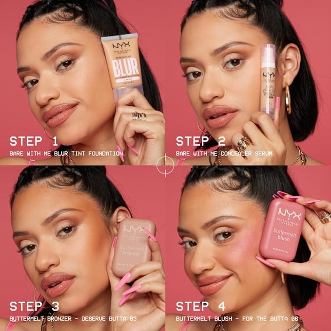 NYX PROFESSIONAL MAKEUP Buttermelt Powder Blush, Fade and Transfer-Resistant Blush, Up to 12HR Make Up Wear, Vegan Formula - Sooner The Butta