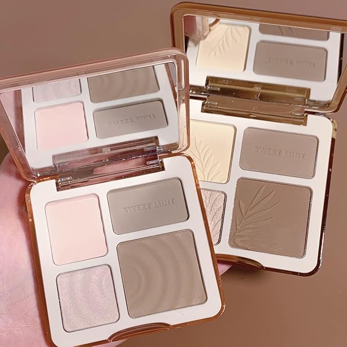 8 Colors Shadow Contour Concealer Palette with Mirror, Foundation Color Corrector Set, Concealer Palette Cream, Long-Lasting, Easy to Blend Powder Contour Palette for All Skin Type (2 Palet)