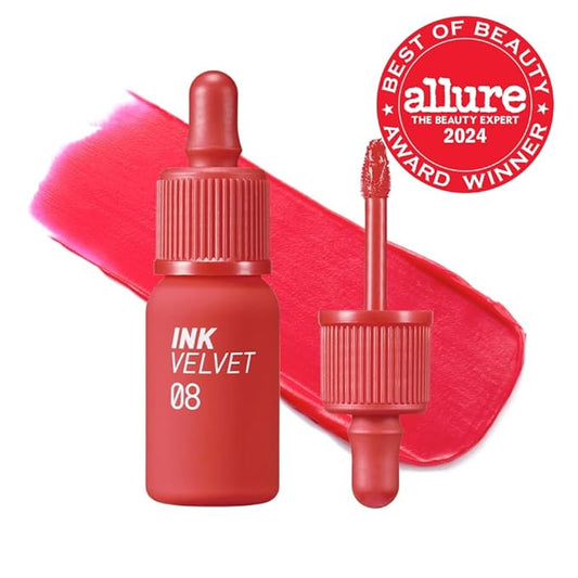 Peripera Ink the Velvet Lip Tint, High Pigment Color, Longwear, Weightless, Not Animal Tested, Gluten-Free, Paraben-Free (008 SELLOUT RED)