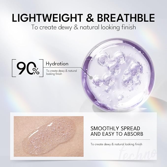 Primer Set, 2 in 1 All Day Hydration And Color Corrector Primer for Face Dry Skin Before Makeup, Lightweight, Tackle Dryness, Christmas Gift for Her, for Medium to Deep Skin