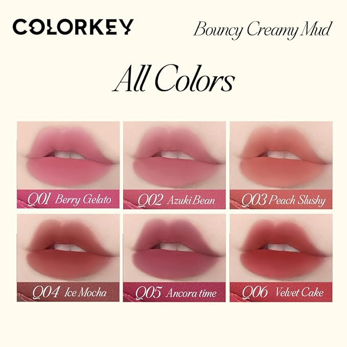 COLORKEY Bouncy Multi-Purpose Mud, Lip Tint, cheek, Moist Fit Without Stickiness, non-sticky, Creamy Soft Texture,Smudge-Proof (Q06-Velvet Cake, 4.5g)