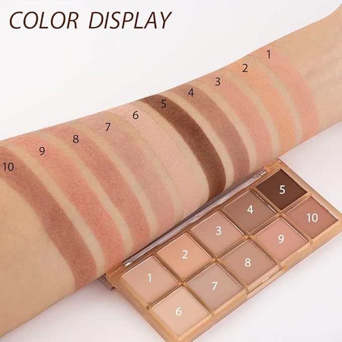 10 Colors Nude Pink Matte Eyeshadow Palette,Highly Pigmented Neutral Nude Eye Shadow Palette,Ultra-Blendable,Long Lasting Waterproof Travel Size Makeup Pallete,Vegan,Cruelty -free