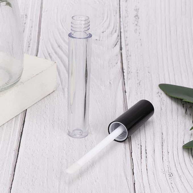 Lipstick Refillable Bottle, 10-pack Small Empty Lip Gloss Tubes 2.5ml Mini Lip Gloss Bottles Empty Lip Gloss Tube Suitable for Lipstick Samples Diy Lip Gloss (black)