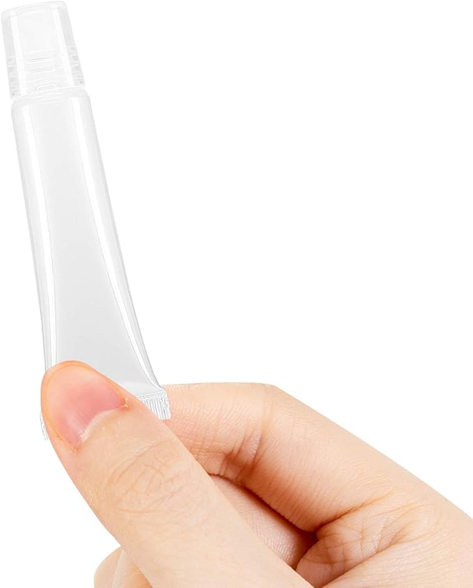 100 Pcs 10 ml Lip Gloss Balm Tubes Refillable Empty Tubes Clear Cosmetic Containers Soft Tube (10ML, 100)