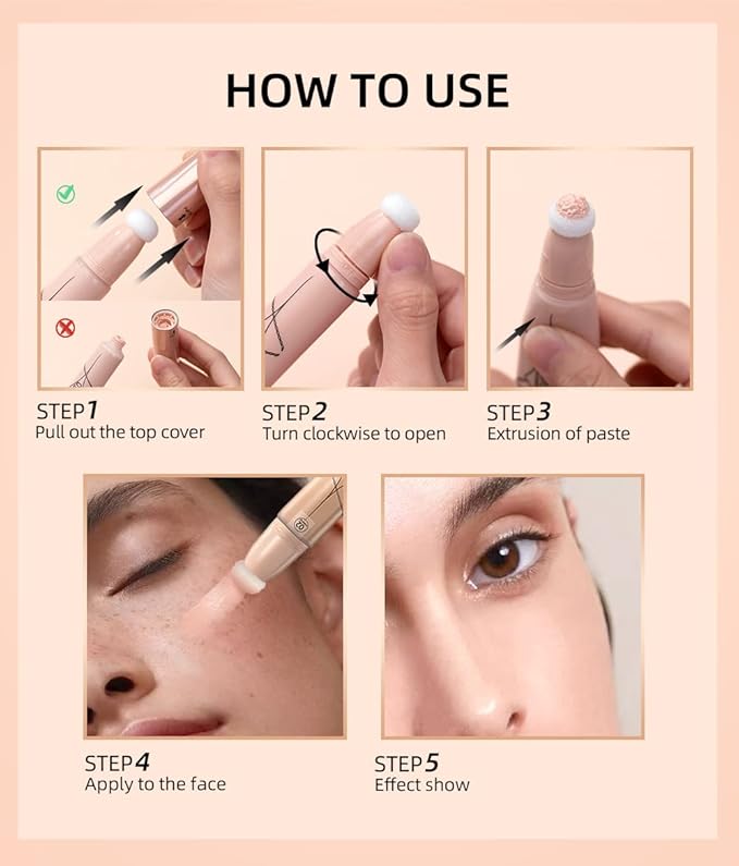 Liquid Foundation Beauty Wand - With Cushion Applicator Easy to Apply, Natural Lightweight Formula, Combination & Oily Skin, SPF 15, Longwear Medium-Full Coverage with Matte Finish (4#)