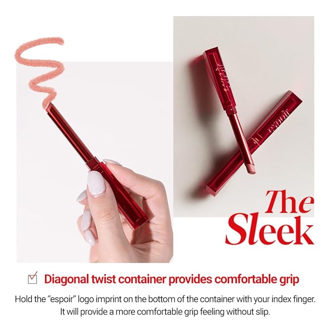 Espoir The Sleek Lipstick Cream Matte #7 Serenade 0.03oz | Lightweight Nude Tone Matte Lipstick | Long-Lasting Vibrant Color | Smooth blur lipstick | Plump Over lips Easily | Korean Lip Makeup