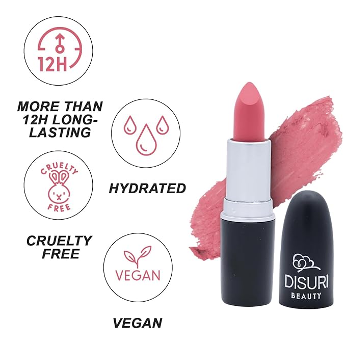 Matte Bullet Long Wear Lipstick - Vegan and Cruelty-Free - Smudge and Waterproof Matte Lipstick with Moisturizing Formula - All Day Comfort - (Petal Kiss #20)