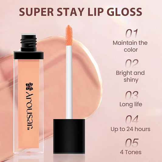 Hydrating Lip Gloss, High Shine for Plumper Looking Lips, Natural Gloss Finish with Moisturizing Texture, Long Lasting for Hours 5# SILK