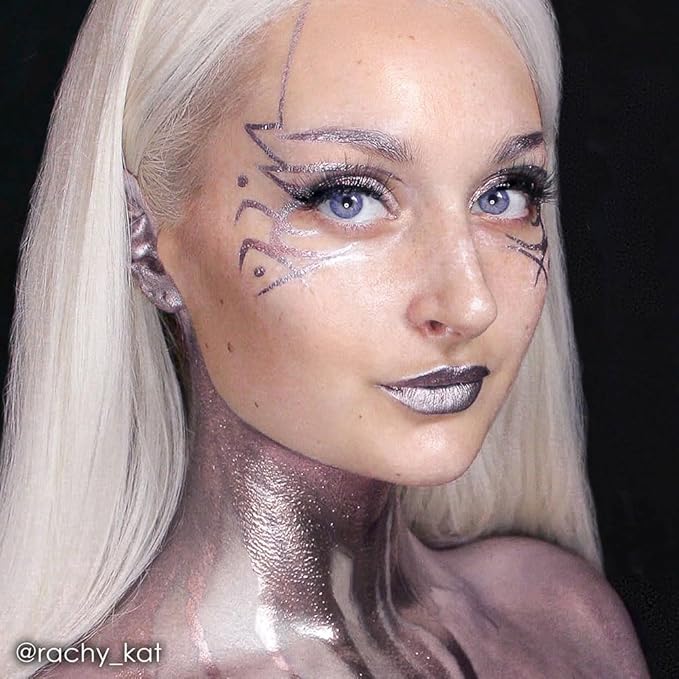 Mehron Makeup Metallic Powder | Metallic Chrome Powder Pigment for Face & Body Paint, Eyeshadow, and Eyeliner 1 oz (28 g) (Lavender)