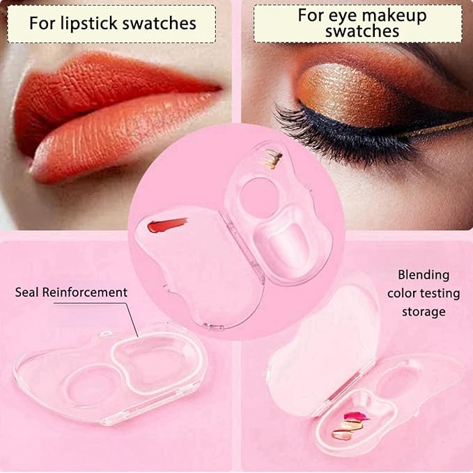 2 Set Makeup Mixing Palette, Acrylic Collapsible Makeup Palette Tray, Handheld Nail Art Transparent Palettes with Stirring Spatula for Foundation Make-up, Makeup Artist and Beginner