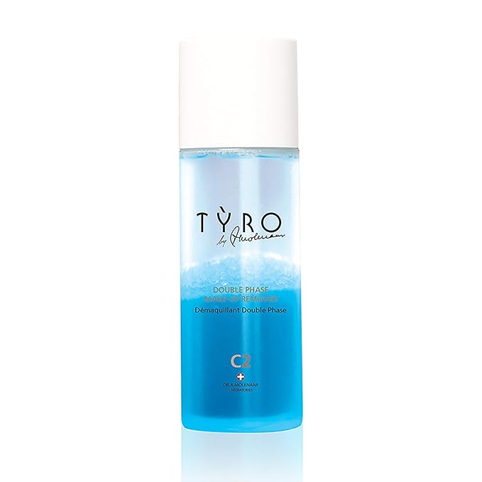 TYRO Double Phase Makeup Remover - Perfect For Removing All Kinds Of Makeup Including Waterproof Makeup - Consists Of A Makeup Melting Oil Phase And A Cleansing Water Phase - 4.23 Oz