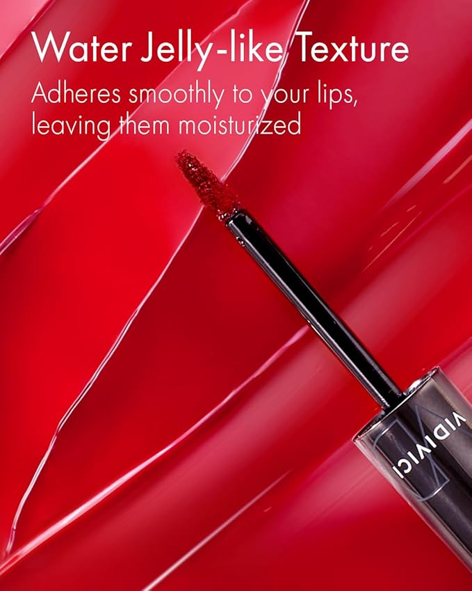 VIDIVICI Millennial Tint Glit - Transfer Proof Moisture Korean Lip Tint with Long-Lasting Color, Lightweight Water Jelly Texture, Hydrating & Smudge-Free Lip Stain, 0.13oz (06 IN JOY)