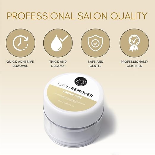 Eyelash Extension Remover Cream - 15gm, No Eyelids Burning/Irritation, Formaldehyde-Free, Unscented