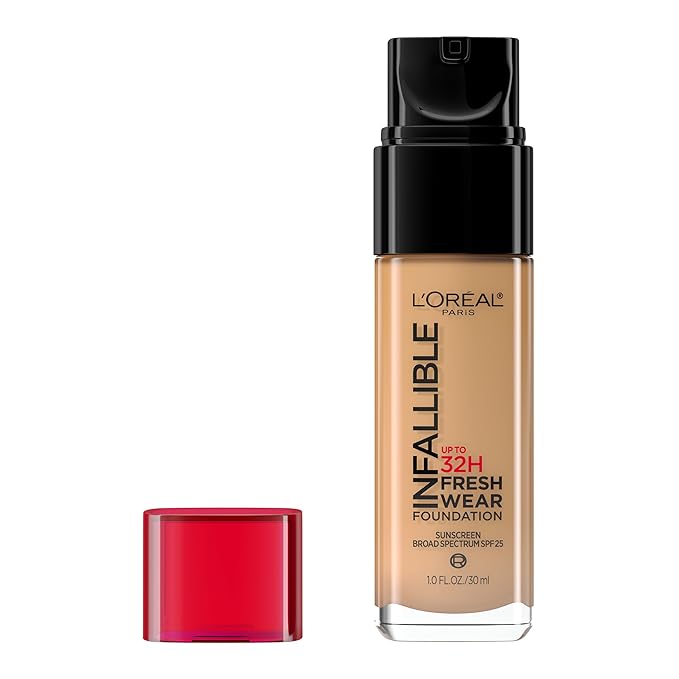 L'Oreal Paris Makeup Infallible Up to 32 Hour Fresh Wear Lightweight Foundation, 485 Golden Sun, 1 Fl Oz, Packaging May Vary
