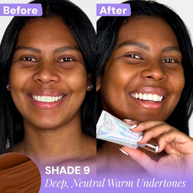 Naked Sundays BeautyScreen™ SPF 50 Mineral Peptide Foundation Tint – 2-in-1 Skin Tint & Mineral Sunscreen | Radiant, Buildable Coverage, Acne-Safe, Infused with Peptides (9 Rich Mahogany, 1.01 oz)