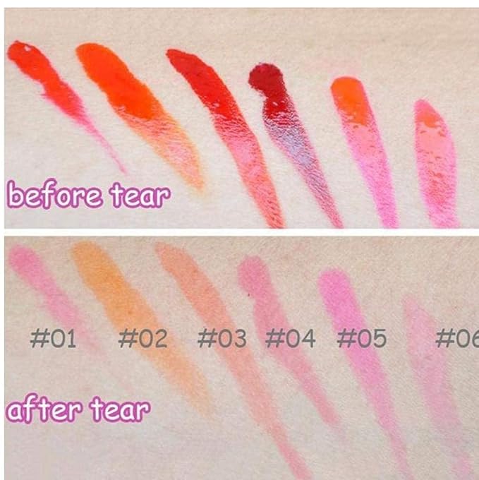 Romantic 6 Colors Tattoo Magic Color Lip Stain Tint Long Lasting Lip Gloss Sets for Women Peel Off Colored Matte Sexy Color 1 SET