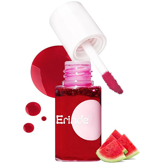Erinde Water Lip Tint Stain, Mini Liquid Lipstick, Long Lasting Waterproof Lip & Cheek Stain, Non-Stick Cup Korean Lip Gloss, Lightweight, Transfer-Proof, Matte Finish Travel Size Lip Makeup