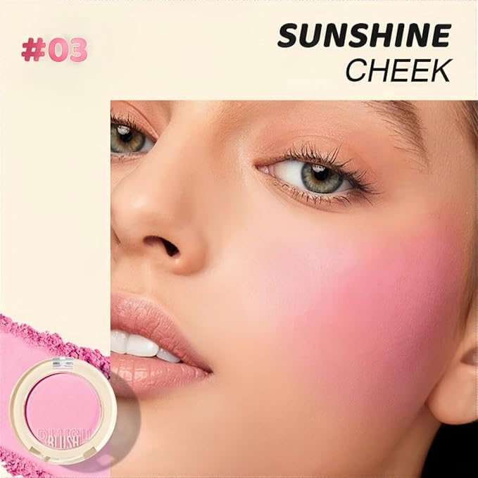 Shiny Blush 12 Color Cream High-Pigmented Buildable Face Blush Long-Lasting Natural Look Face Blush for Cheeks (Color 08)