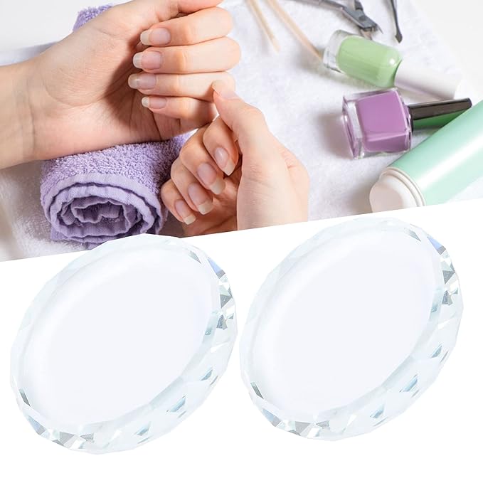 Nail Art Palettes Nail Display Board Color Mixing Toning Glass False Lashes Glue Hold Makeup Palette Nail Art Display Cosmetic Mixing Tools