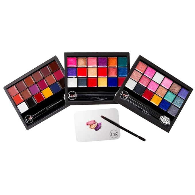 J.CAT BEAUTY Freedom Creator Lip Palette with 18 Versatile Shades for Personalized Lip Colours, Glittery Pigmented Shades for Soft and Bold Looks, Freedom Sparkle
