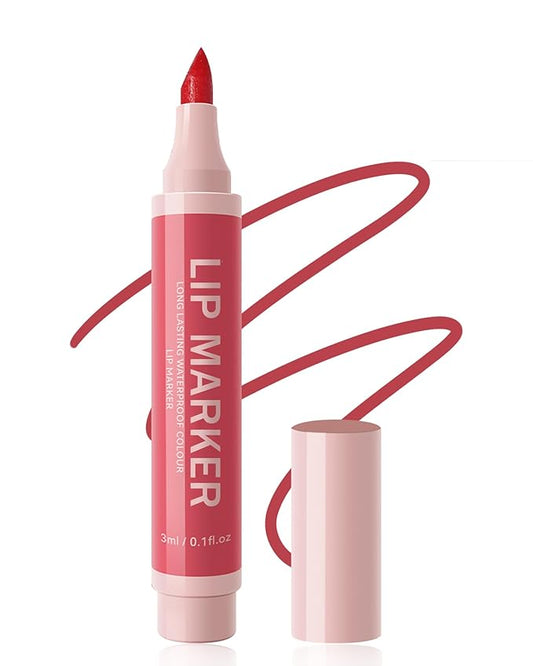 Lip Liner Stain Pen-1Pcs Berry Pink Hydrating Lip Stain, Longlasting Waterproof Smudgeproof lip tint stain Lip Color, Matte Lip Tint Liquid Lip Liner Pencil, Precise Chisel Tip Smooth-01