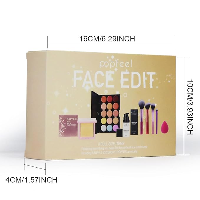 All in One Makeup Kit for Women Full Kit Girls Makeup Gift Sets Xmas Essential Bundle Include Eyeshadow Palette Lipstick Blush Concealer Eyeliner Mascara Foundation Brush Eyebrow Pencil