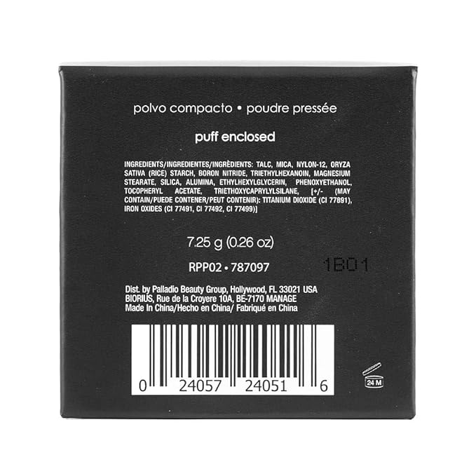 Palladio, Pressed Rice Powder, Natural, 0.26 Ounce