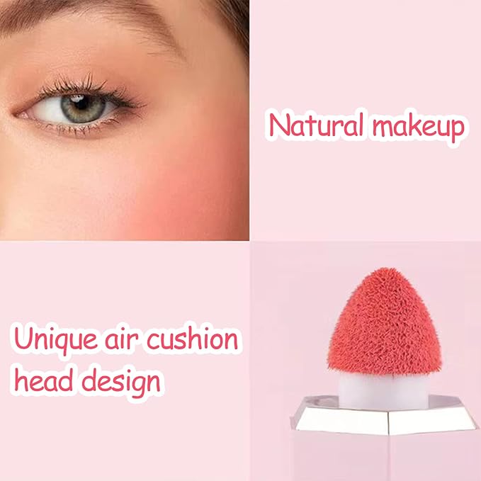 Soft Cream Liquid Blush, Creamy Liquid Blush Makeup with Cushion Applicator for Cheeks, Lip, Eyes, Buildable Pigment, Weightless, Long-lasting, Dewy Finish, Smudge Proof, Natural-Looking (03#)